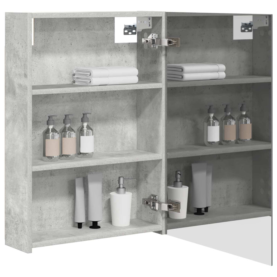 Badkamer spiegelkast Beton Grijs 50 x 14,5 x 70 cm Bewerkt hout