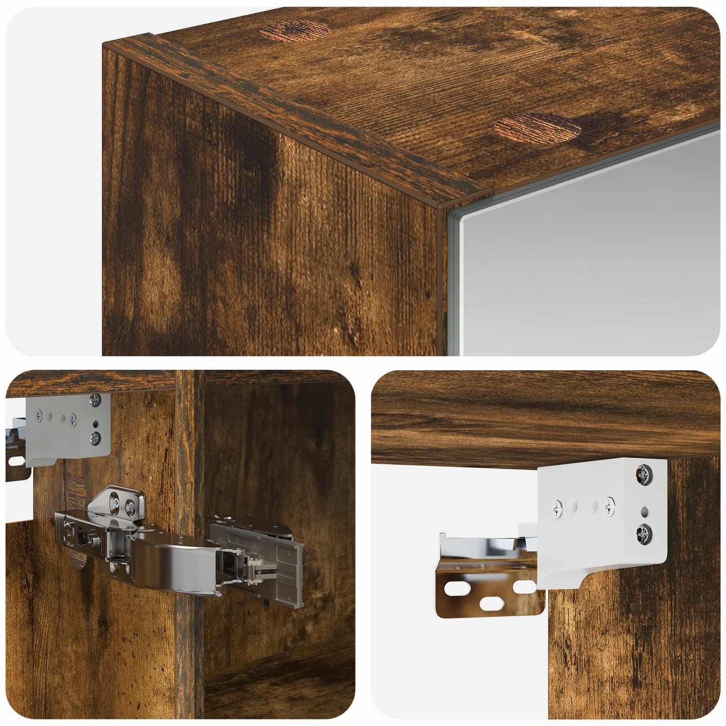 Badkamer spiegelkast met plank Gerookt eiken 50 x 14,5 x 70 cm
