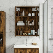 Badkamer spiegelkast 50x14.5x70 cm gerookt eiken