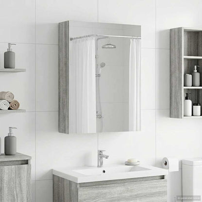 Badkamer spiegelkast met plank Grijs Sonoma 50 x 14,5 x 70 cm