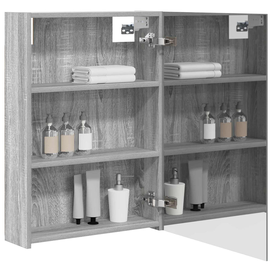 Badkamer spiegelkast met plank Grijs Sonoma 50 x 14,5 x 70 cm