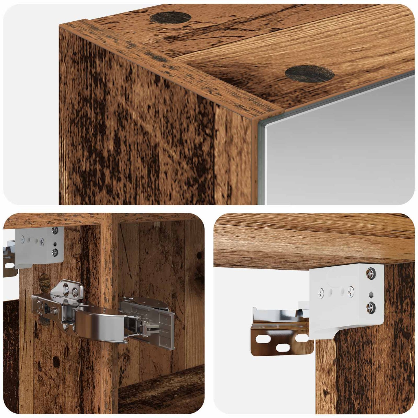 Badkamer spiegelkast Oudhout 50 x 14,5 x 70 cm Bewerkt hout