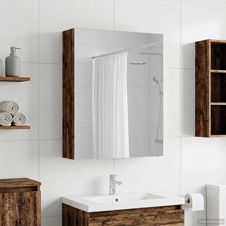 Badkamer spiegelkast Oudhout 50 x 14,5 x 70 cm Bewerkt hout