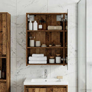 Badkamer spiegelkast 50x14,5x70 cm bewerkt hout