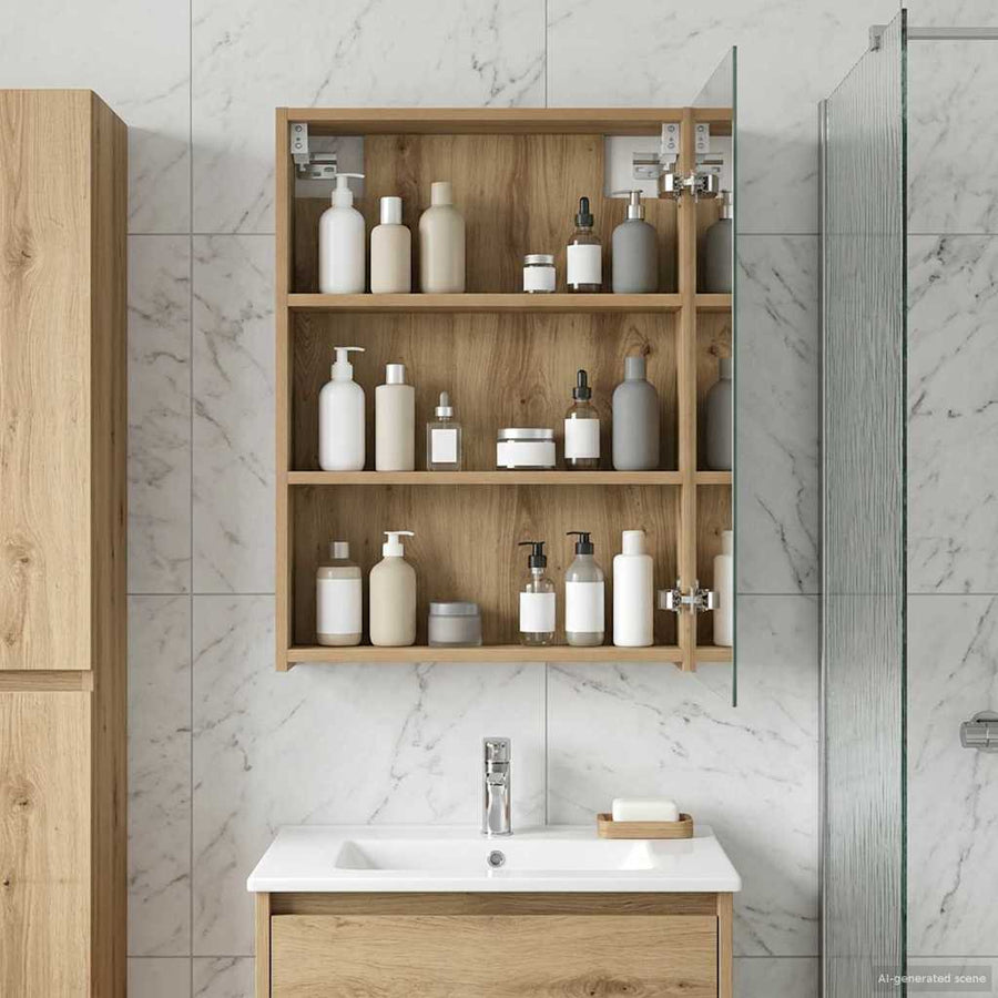 Badkamer spiegelkast Ambachtelijk eiken 50 x 14,5 x 70 cm