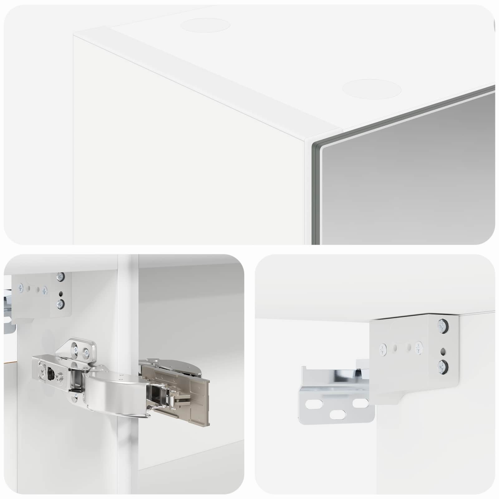 Badkamer spiegelkast Wit 50 x 14,5 x 70 cm Bewerkt hout