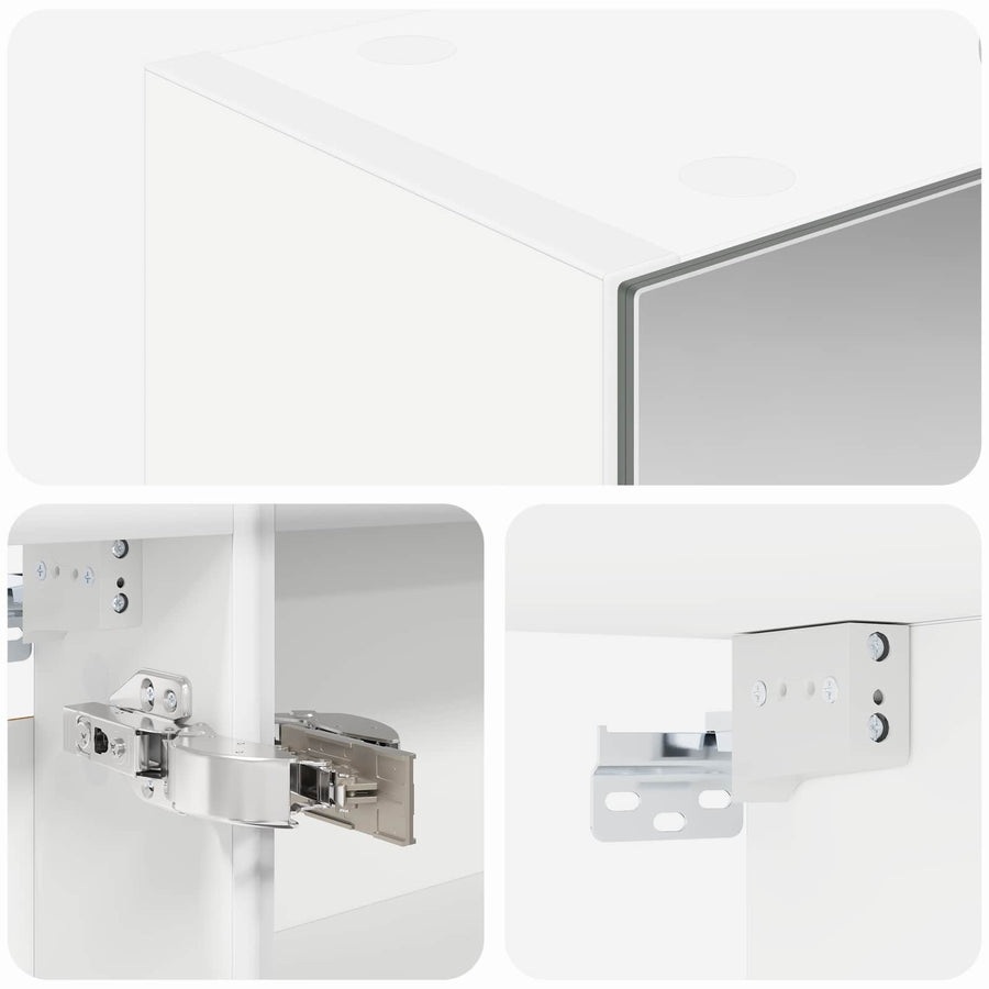 Badkamer spiegelkast Wit 50 x 14,5 x 70 cm Bewerkt hout