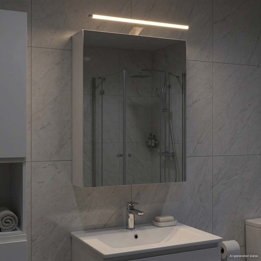 Badkamer spiegelkast Wit 50 x 14,5 x 70 cm Bewerkt hout