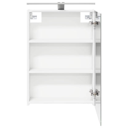 Badkamer spiegelkast Wit 50 x 14,5 x 70 cm Bewerkt hout