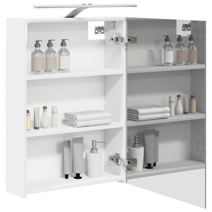 Badkamer spiegelkast Wit 50 x 14,5 x 70 cm Bewerkt hout