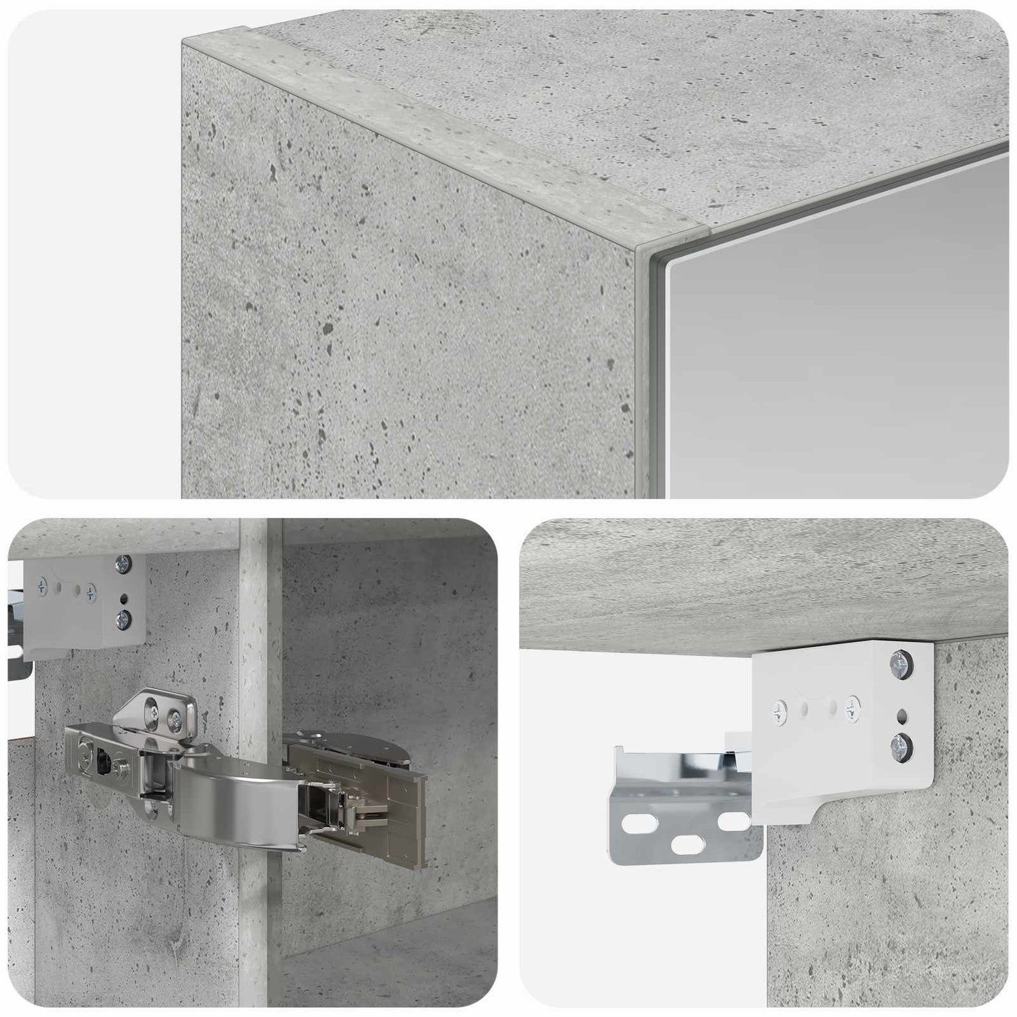 Badkamer spiegelkast Beton Grijs 50 x 14,5 x 70 cm Bewerkt hout