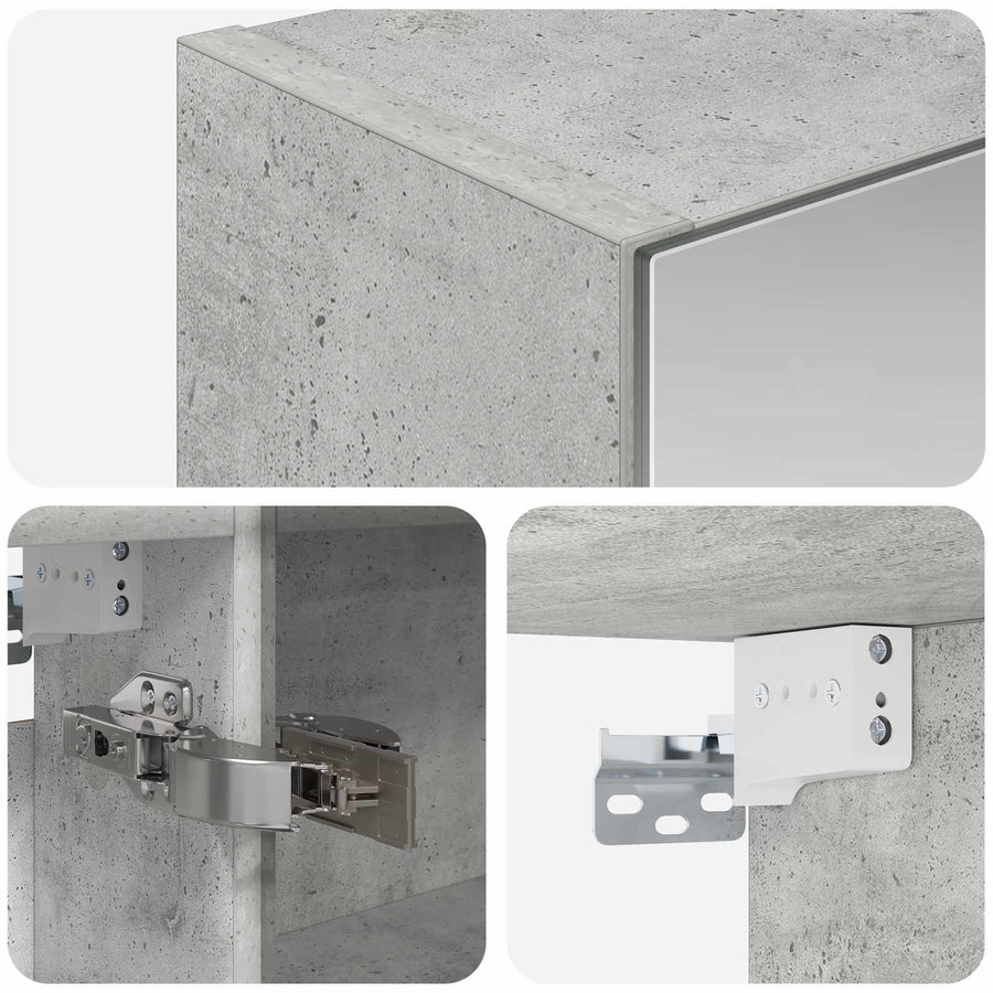 Badkamer spiegelkast Beton Grijs 50 x 14,5 x 70 cm Bewerkt hout