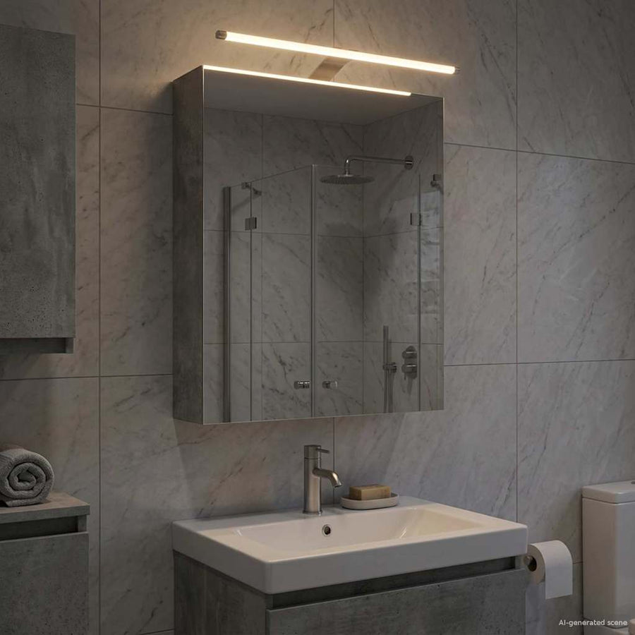 Badkamer spiegelkast Beton Grijs 50 x 14,5 x 70 cm Bewerkt hout