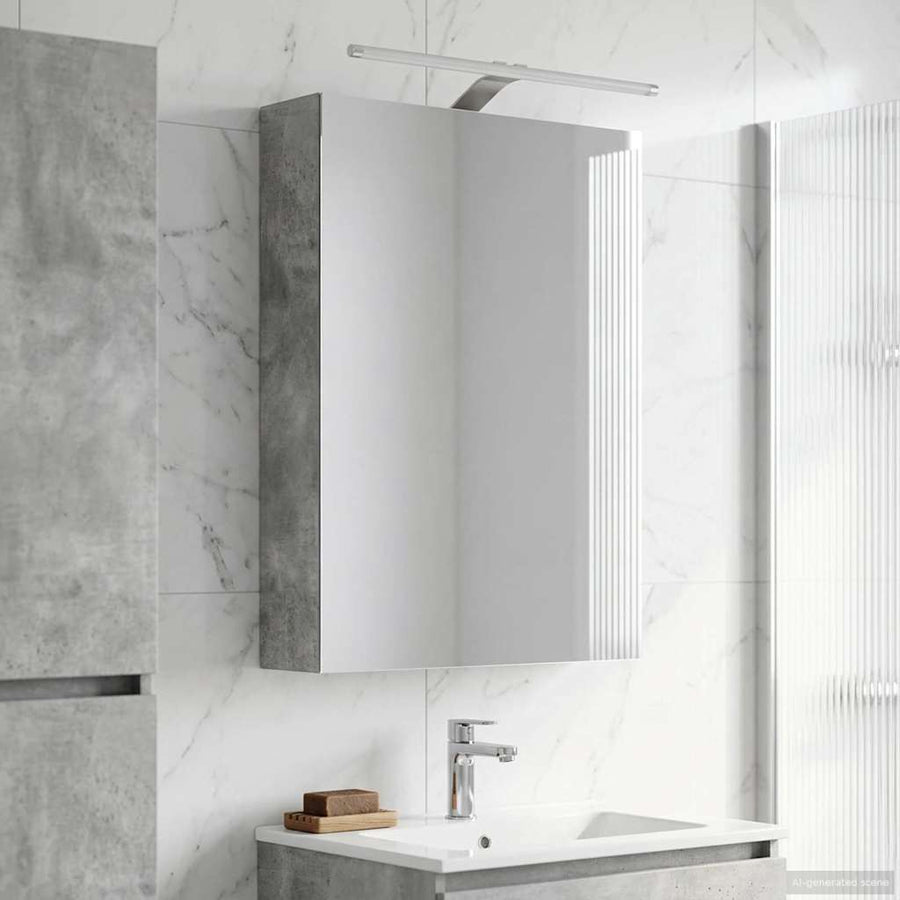 Badkamer spiegelkast Beton Grijs 50 x 14,5 x 70 cm Bewerkt hout