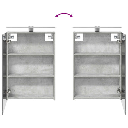 Badkamer spiegelkast Beton Grijs 50 x 14,5 x 70 cm Bewerkt hout