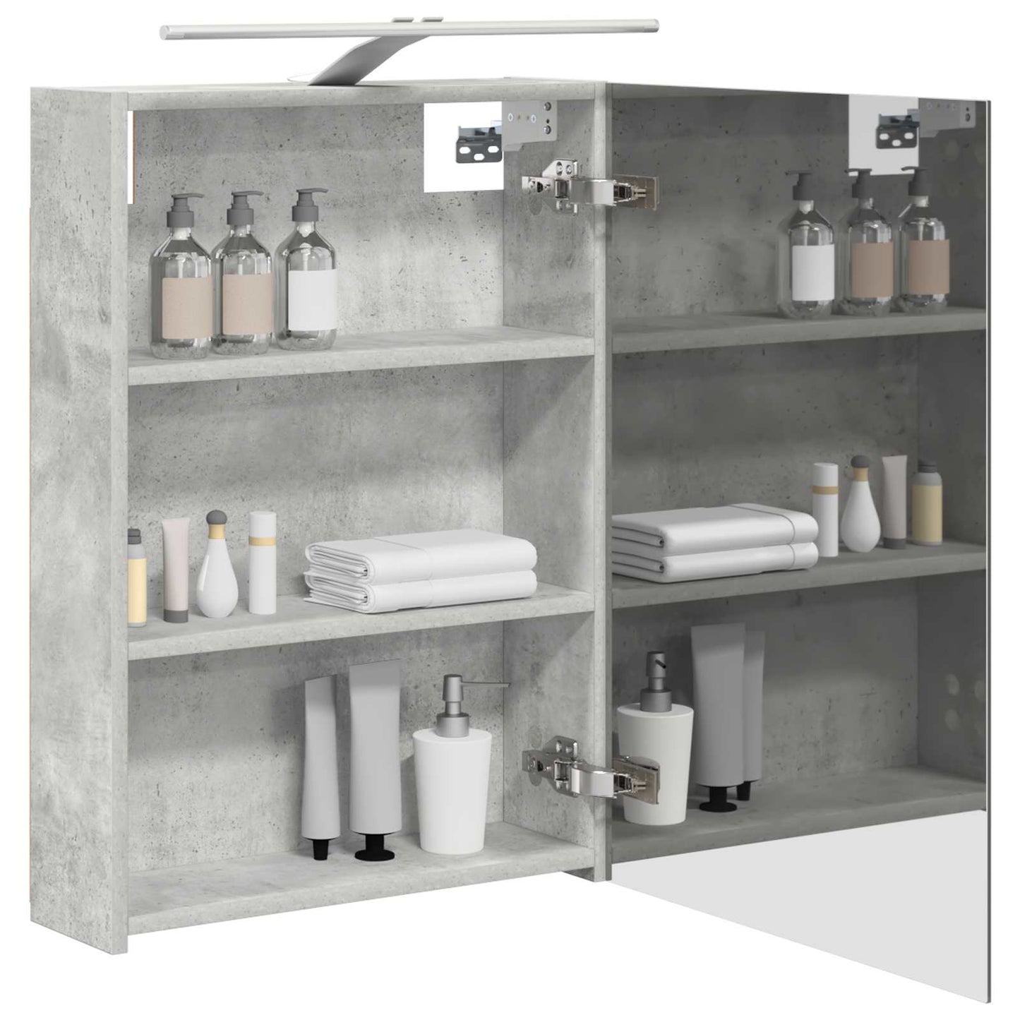 Badkamer spiegelkast Beton Grijs 50 x 14,5 x 70 cm Bewerkt hout