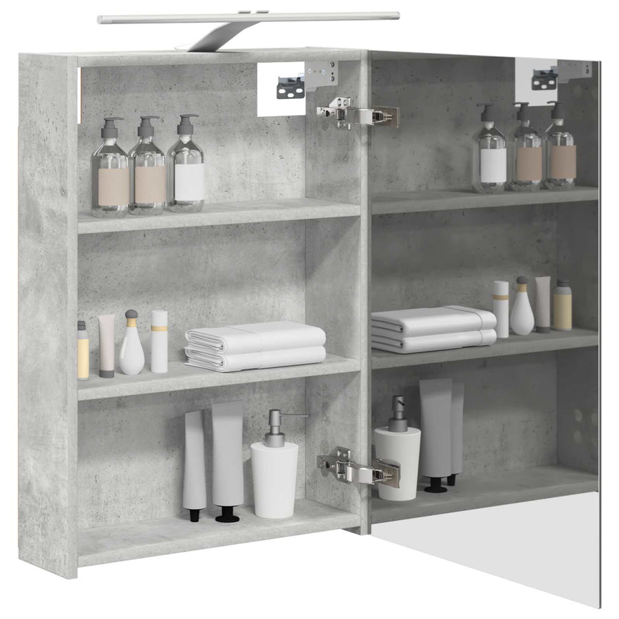 Badkamer spiegelkast Beton Grijs 50 x 14,5 x 70 cm Bewerkt hout