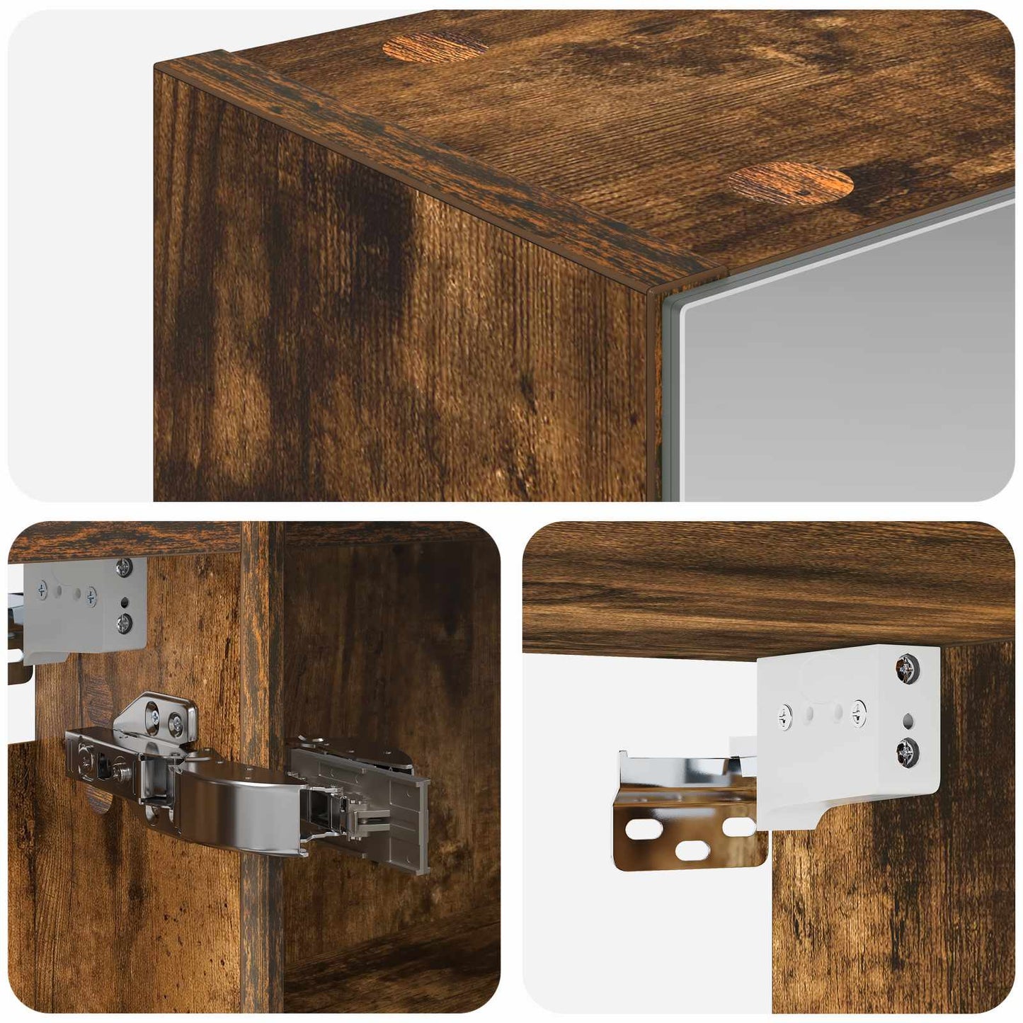 Badkamer spiegelkast met plank Gerookt eiken 50 x 14,5 x 70 cm