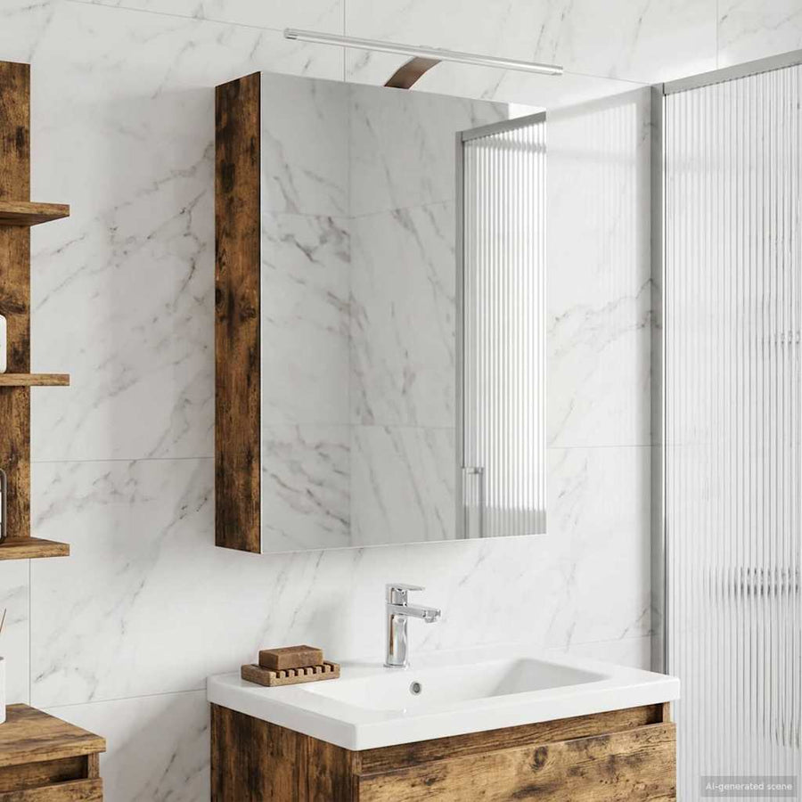 Badkamer spiegelkast met plank Gerookt eiken 50 x 14,5 x 70 cm