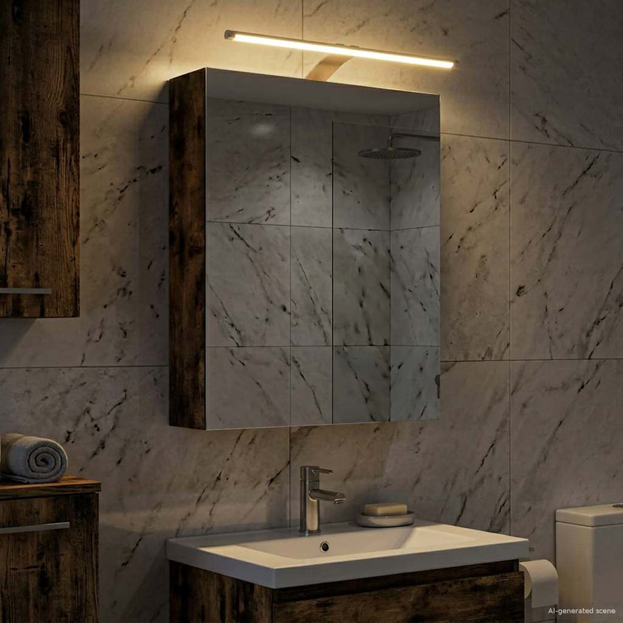 Badkamer spiegelkast met plank Gerookt eiken 50 x 14,5 x 70 cm