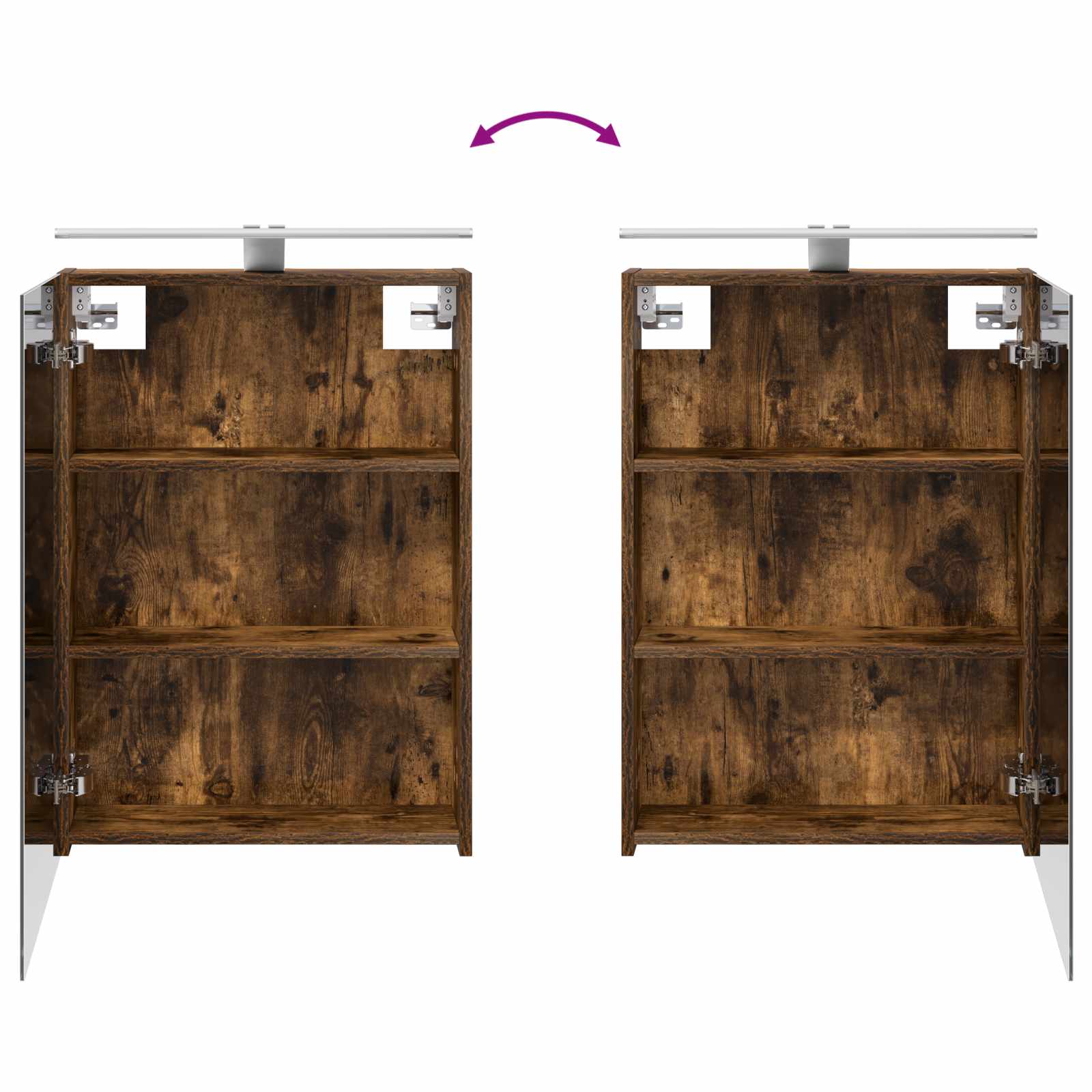 Badkamer spiegelkast met plank Gerookt eiken 50 x 14,5 x 70 cm