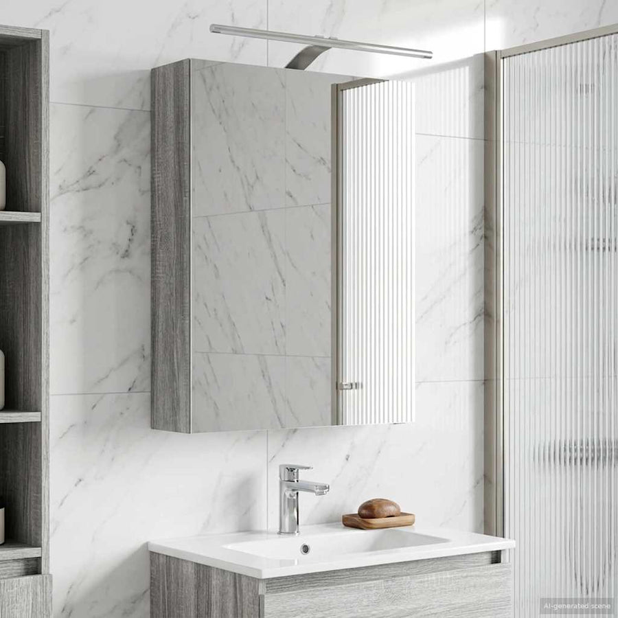 Badkamer spiegelkast met plank Grijs Sonoma 50 x 14,5 x 70 cm