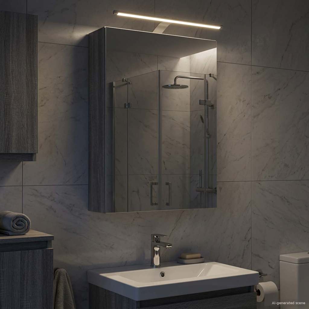 Badkamer spiegelkast met plank Grijs Sonoma 50 x 14,5 x 70 cm