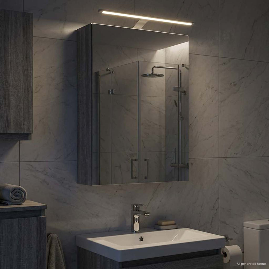 Badkamer spiegelkast met plank Grijs Sonoma 50 x 14,5 x 70 cm
