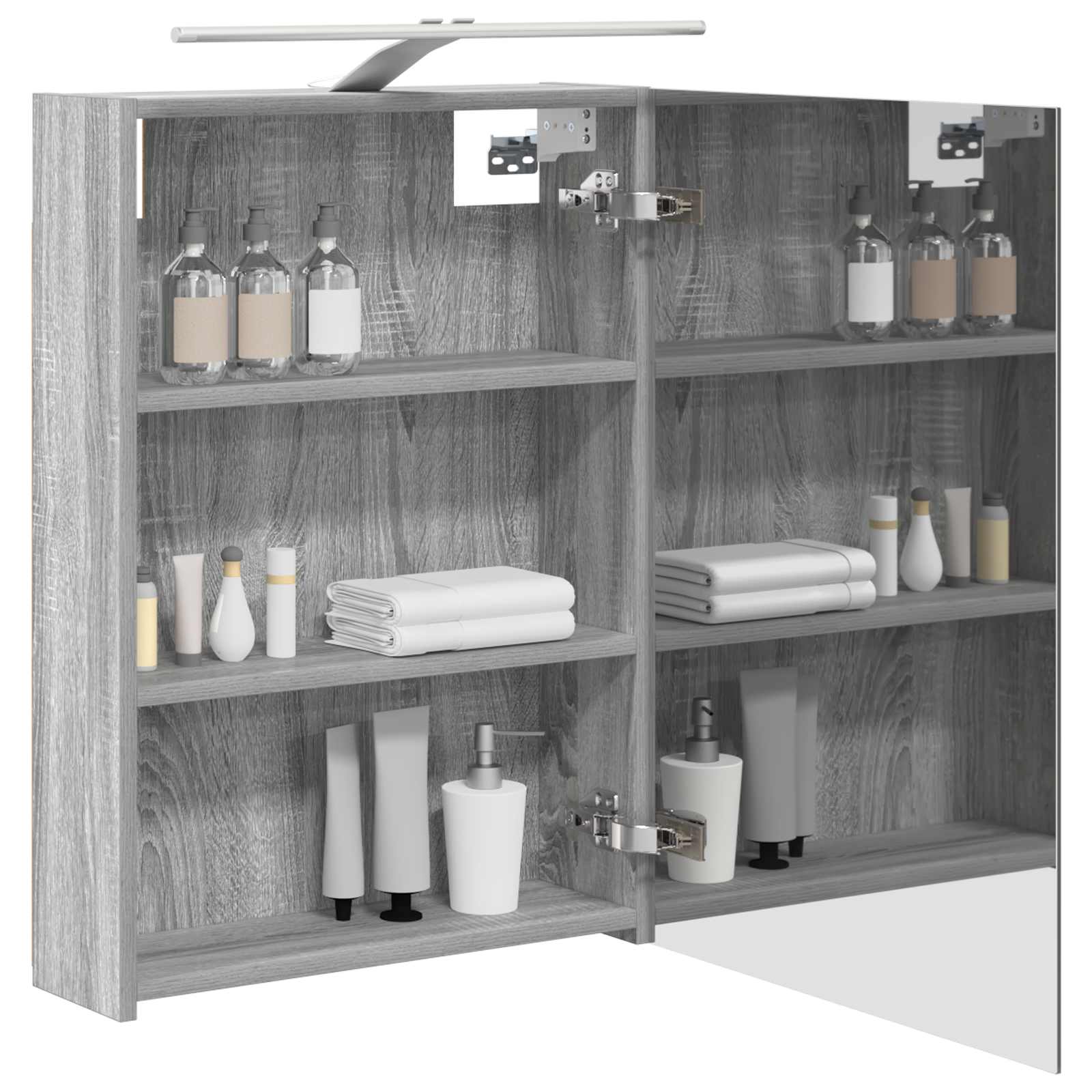 Badkamer spiegelkast met plank Grijs Sonoma 50 x 14,5 x 70 cm