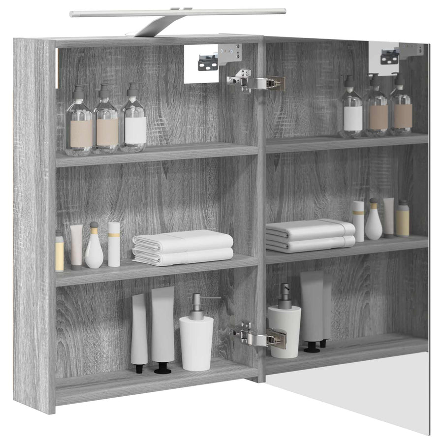 Badkamer spiegelkast met plank Grijs Sonoma 50 x 14,5 x 70 cm