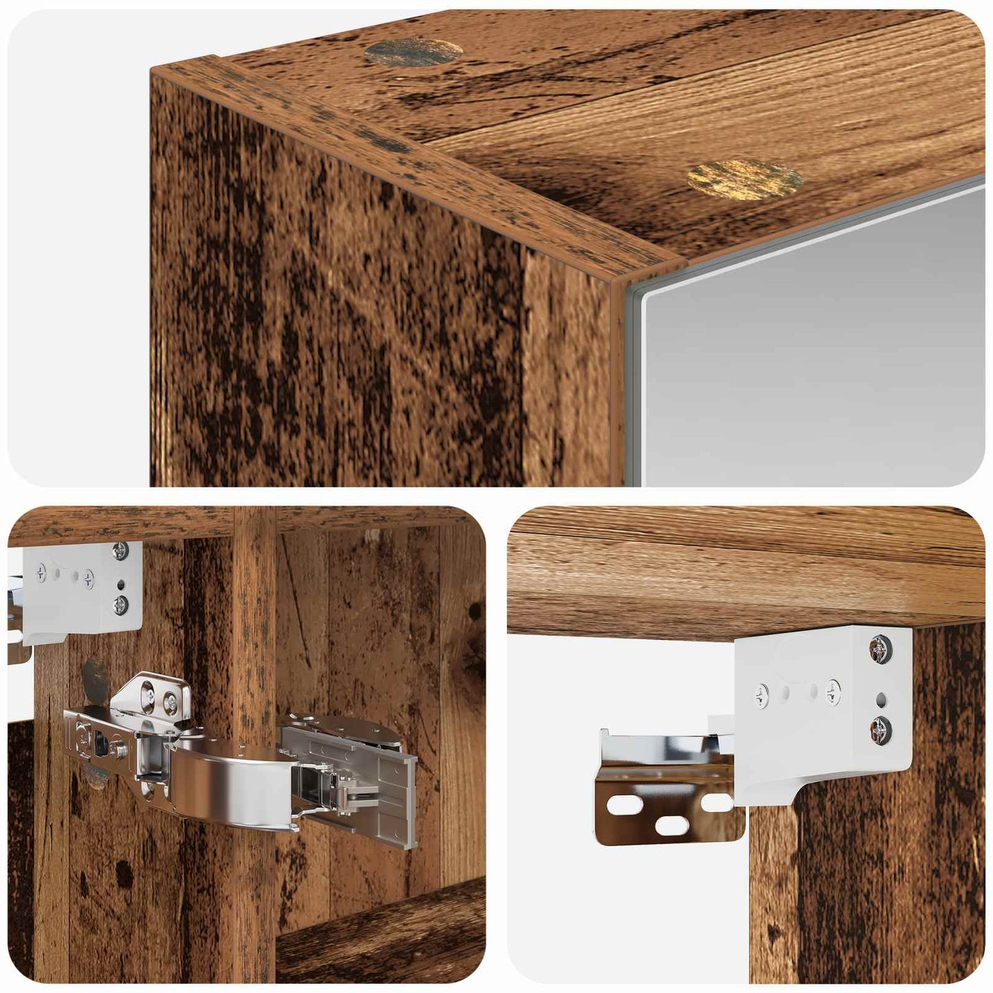 Badkamer spiegelkast Oudhout 50 x 14,5 x 70 cm Bewerkt hout