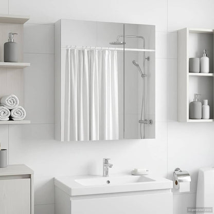 Badkamer spiegelkast Wit 60 x 14,5 x 70 cm Bewerkt hout