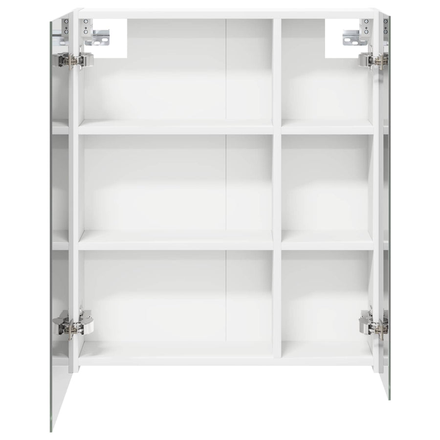 Badkamer spiegelkast Wit 60 x 14,5 x 70 cm Bewerkt hout