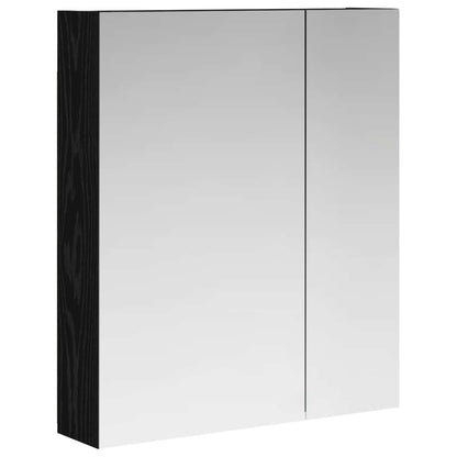 Badkamer spiegelkast Zwart Eiken 60 x 14,5 x 70 cm Bewerkt hout