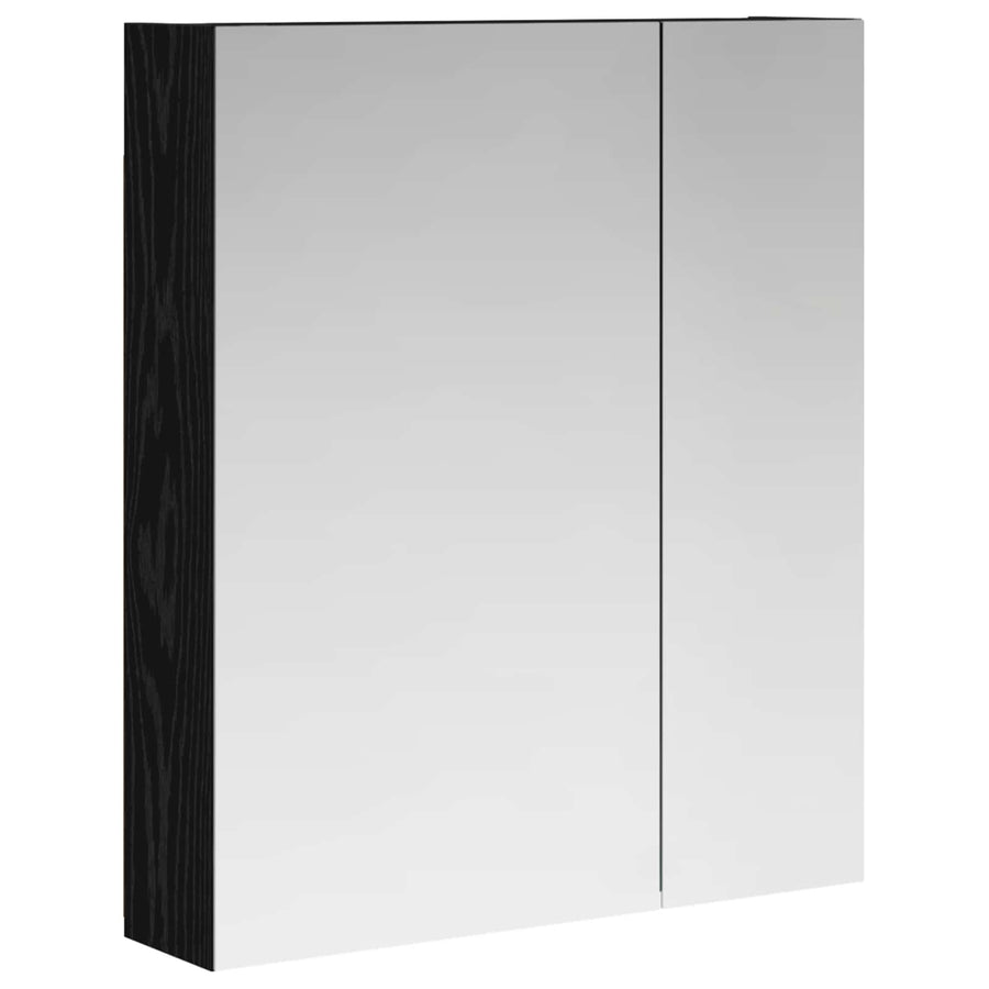 Badkamer spiegelkast Zwart Eiken 60 x 14,5 x 70 cm Bewerkt hout