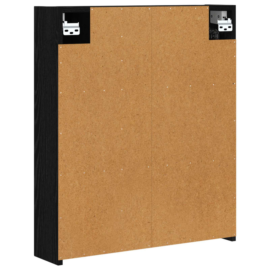 Badkamer spiegelkast Zwart Eiken 60 x 14,5 x 70 cm Bewerkt hout