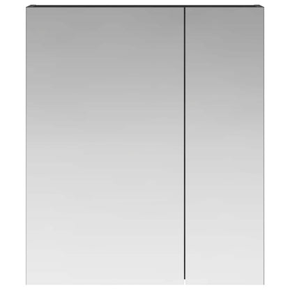 Badkamer spiegelkast Zwart Eiken 60 x 14,5 x 70 cm Bewerkt hout