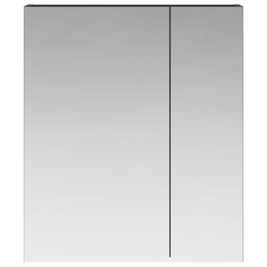 Badkamer spiegelkast Zwart Eiken 60 x 14,5 x 70 cm Bewerkt hout