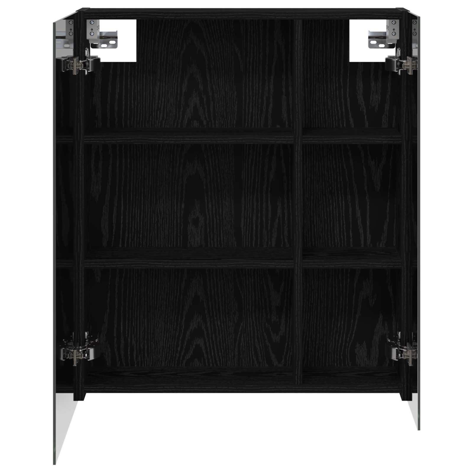 Badkamer spiegelkast Zwart Eiken 60 x 14,5 x 70 cm Bewerkt hout