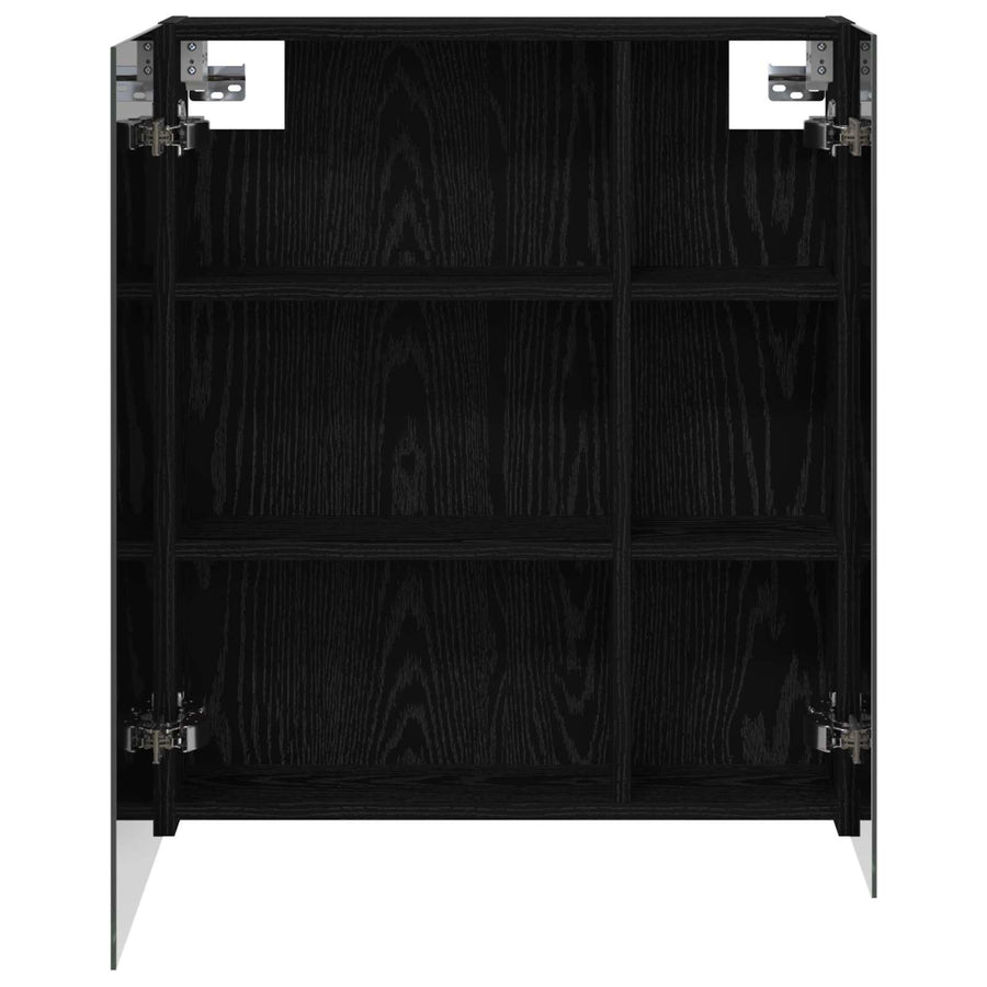Badkamer spiegelkast Zwart Eiken 60 x 14,5 x 70 cm Bewerkt hout