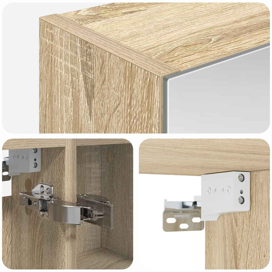 Badkamer spiegelkast met plank Sonoma Eiken 60 x 14,5 x 70 cm