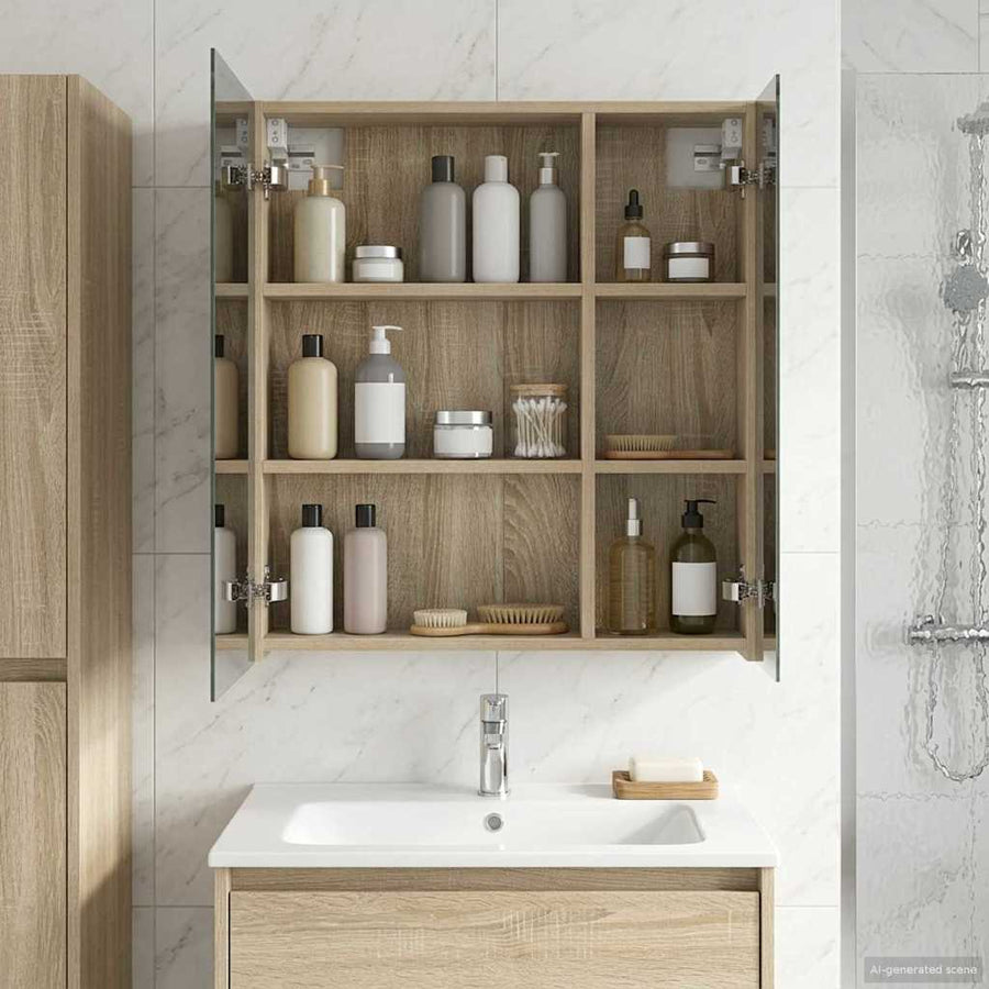 Badkamer spiegelkast met plank Sonoma Eiken 60 x 14,5 x 70 cm