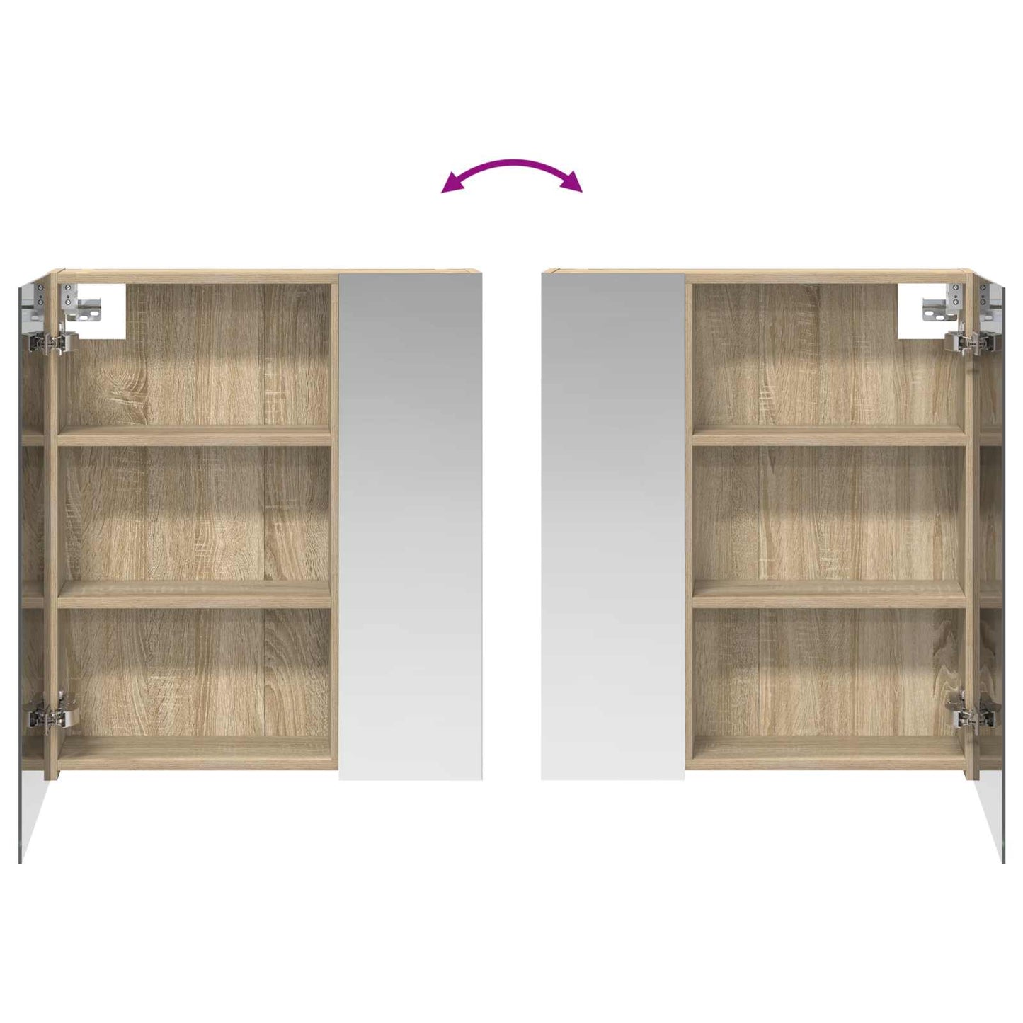 Badkamer spiegelkast met plank Sonoma Eiken 60 x 14,5 x 70 cm