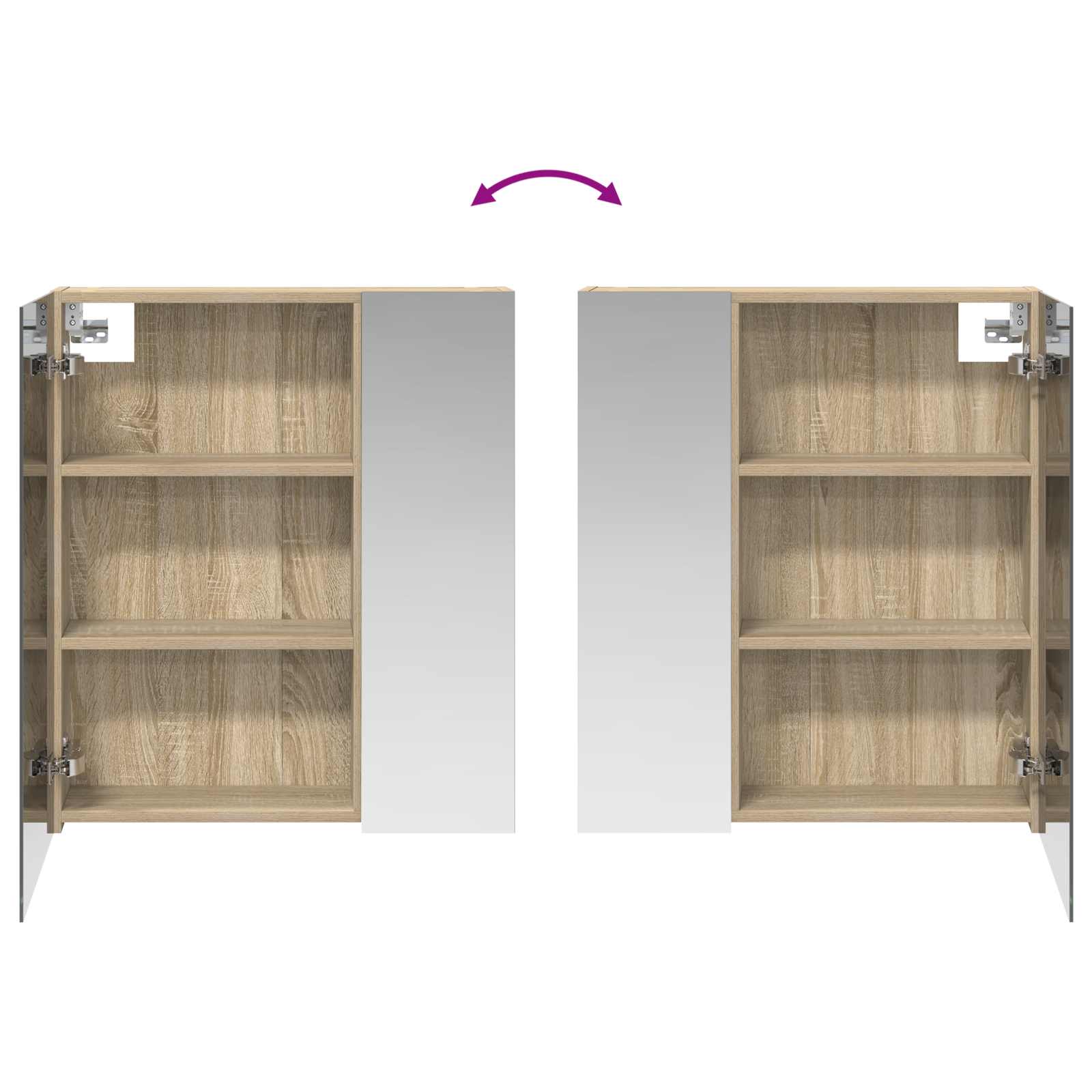 Badkamer spiegelkast met plank Sonoma Eiken 60 x 14,5 x 70 cm