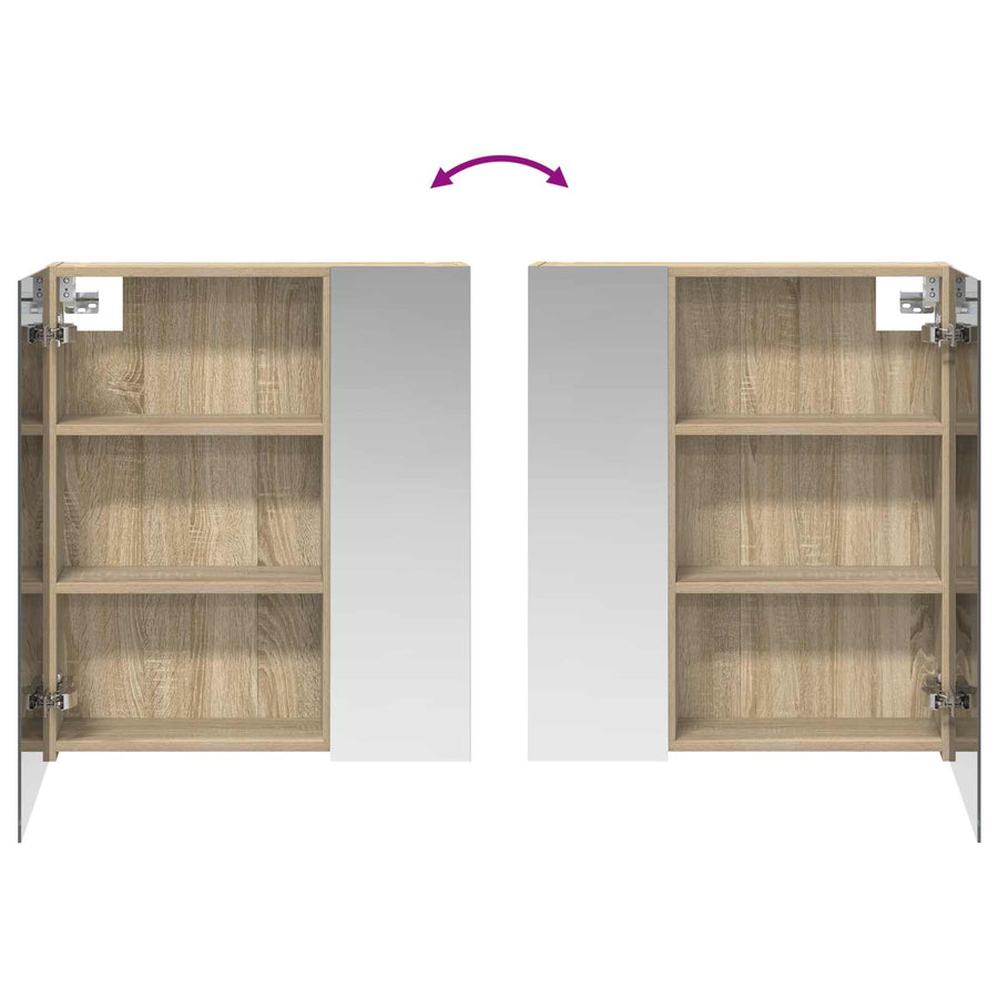 Badkamer spiegelkast met plank Sonoma Eiken 60 x 14,5 x 70 cm