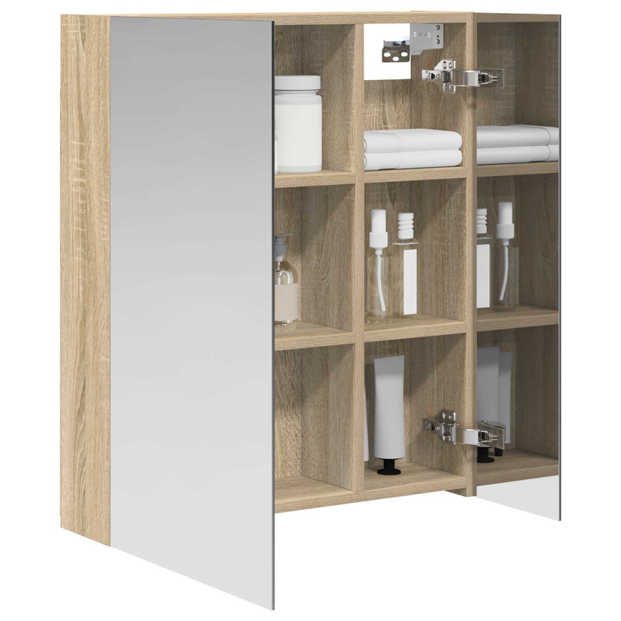 Badkamer spiegelkast met plank Sonoma Eiken 60 x 14,5 x 70 cm