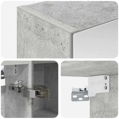 Badkamer spiegelkast Beton Grijs 60 x 14,5 x 70 cm Bewerkt hout