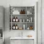 Spiegelkast badkamer 60x14,5x70 cm beton grijs bewerkt hout