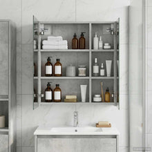 Badkamer spiegelkast Beton Grijs 60 x 14,5 x 70 cm Bewerkt hout