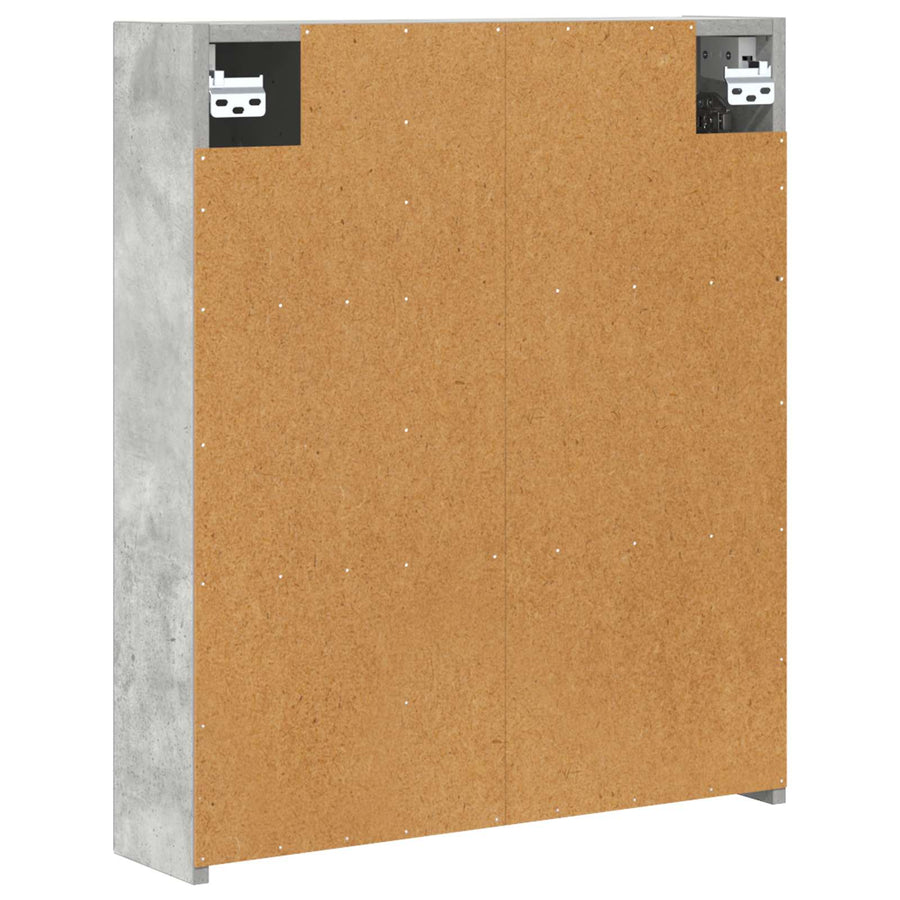 Badkamer spiegelkast Beton Grijs 60 x 14,5 x 70 cm Bewerkt hout